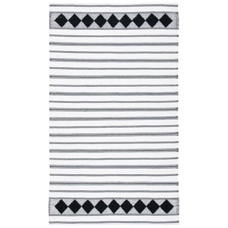 Safavieh 5 x 8 ft. Montauk Bohemian Rectangle Flat Weave Rug Black & Ivory MTK708Z-5